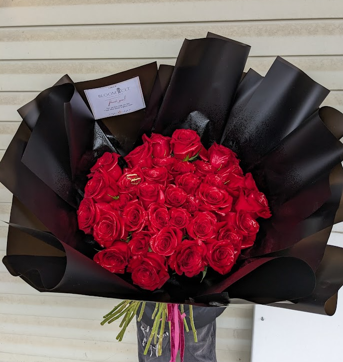 36 lLong Stemmed Red Roses Liuxury Floral Wrap – Valentine’s Day Exclusive | Charlotte, NC